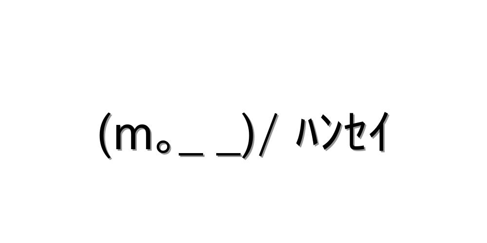 (m｡_ _)/ ﾊﾝｾｲ
-顔文字
